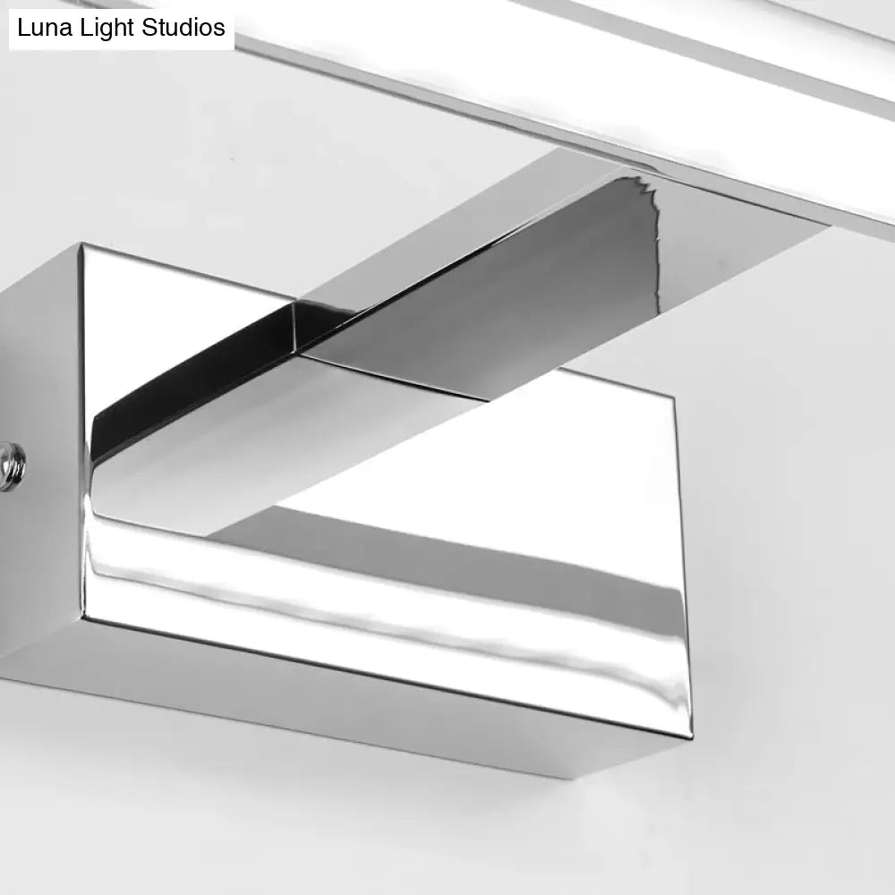 Modern Stainless Steel Led Vanity Light Fixture - Nickel Bathroom Lighting