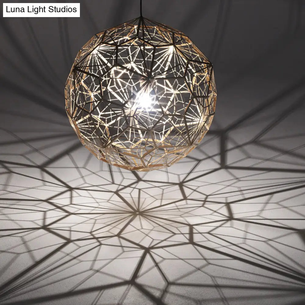Modern Stainless Steel Rose Gold/Chrome Wire Sphere Pendant Light - Stylish Hanging Lamp Kit