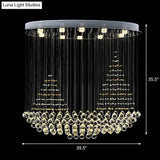 Modern Stainless Steel Sailboat Crystal Ceiling Flush Mount Lamp With 10 Lights For Living Room