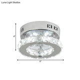 Modern Stainless - Steel Semi Flush Led Lighting Fixture With White/Warm Light And Clear Beveled
