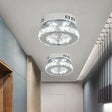 Modern Stainless - Steel Semi Flush Led Lighting Fixture With White/Warm Light And Clear Beveled
