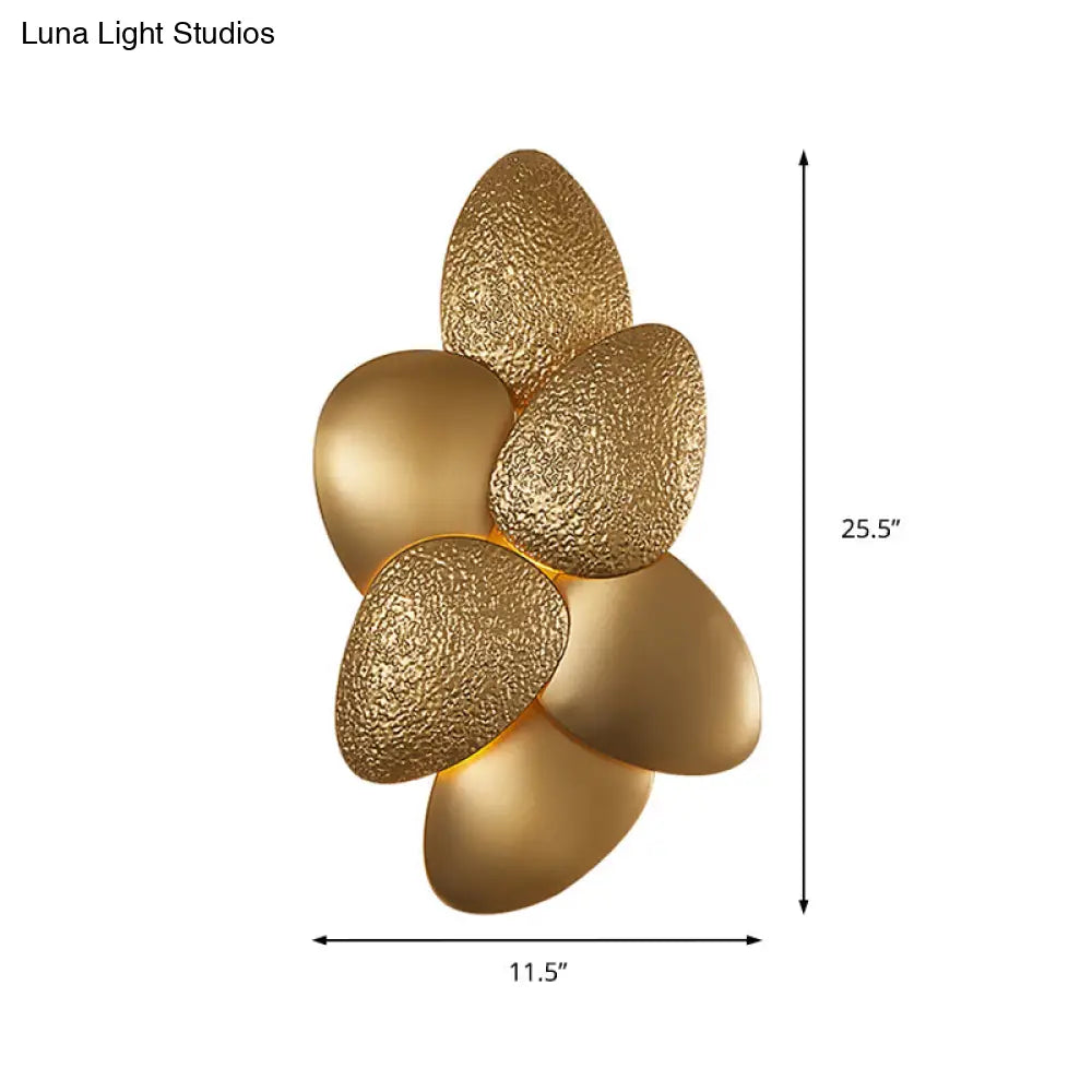 Modern Stainless Steel Squama Wall Light With Gold Accents - 3/6 Lights Bedroom Sconce Fixture