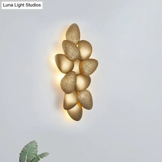 Modern Stainless Steel Squama Wall Light With Gold Accents - 3/6 Lights Bedroom Sconce Fixture