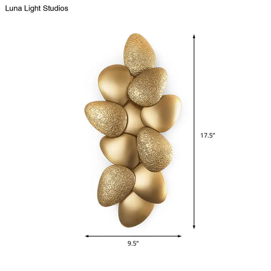 Modern Stainless Steel Squama Wall Light With Gold Accents - 3/6 Lights Bedroom Sconce Fixture