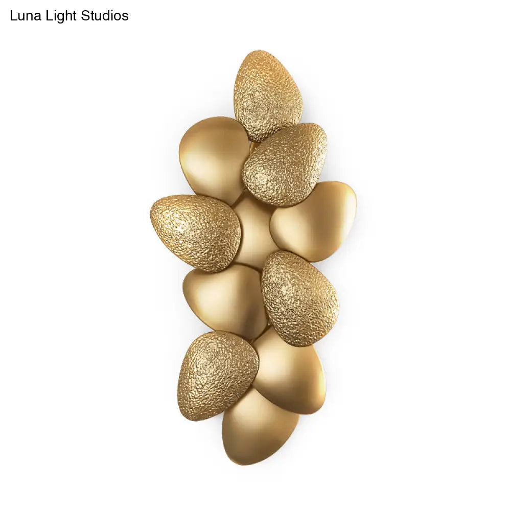 Modern Stainless Steel Squama Wall Light With Gold Accents - 3/6 Lights Bedroom Sconce Fixture