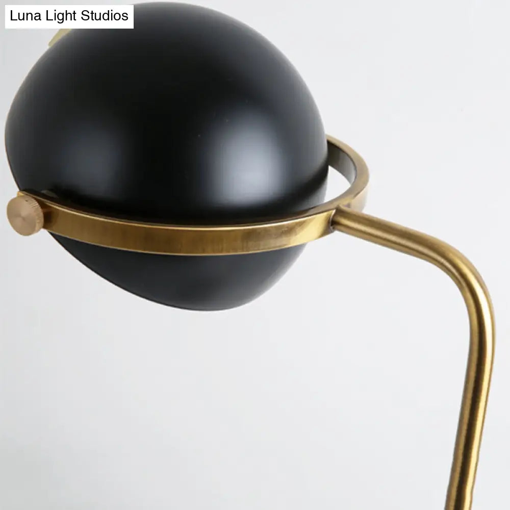 Modern Standing Lamp - Metallic Shade Stylish Design 1 Bulb Metal Frame Marble Base Black Finish