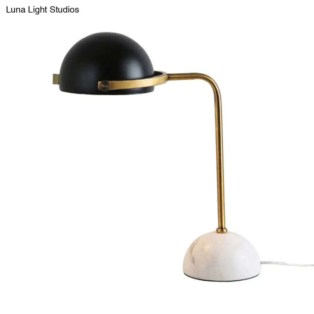 Modern Standing Lamp - Metallic Shade Stylish Design 1 Bulb Metal Frame Marble Base Black Finish