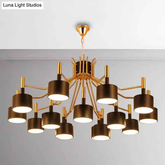 Modern Starburst Chandelier Light Metal Design With 12/15 Heads Black/White Ideal For Living Room