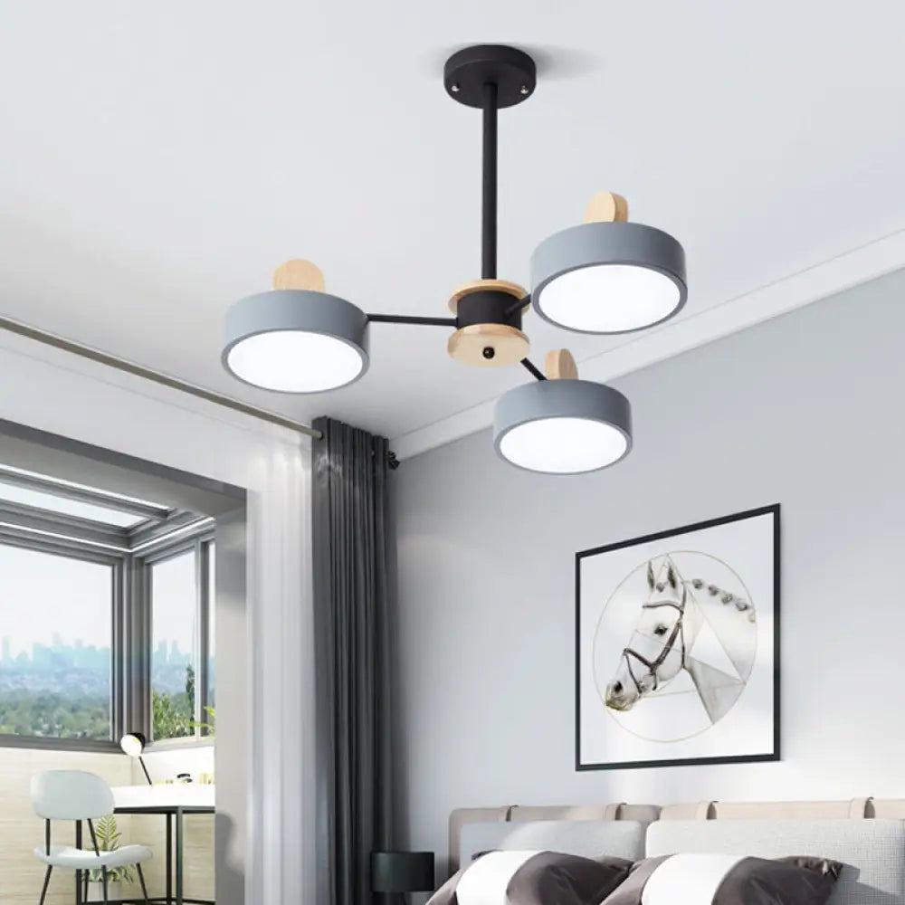 Modern Starburst Chandelier - Simplistic Metal Ceiling Lamp With Acrylic Shade For Living Room 3 /