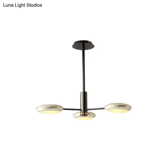 Modern Starburst Chandelier With Black/Silver Drum Shade - 3/4/5 Heads Ceiling Light For Living Room