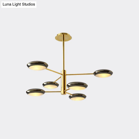 Modern Starburst Chandelier With Black/Silver Drum Shade - 3/4/5 Heads Ceiling Light For Living Room