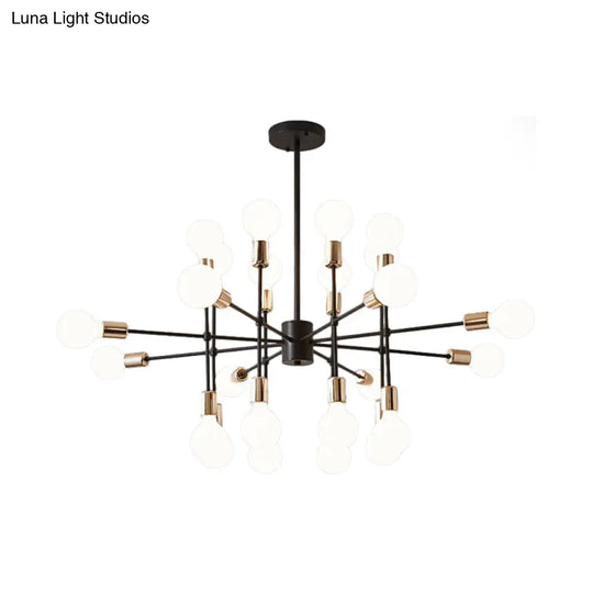 Modern Starburst Milk White Glass Chandelier With 12/15/18 Lights For Bedroom Black Pendant Lighting