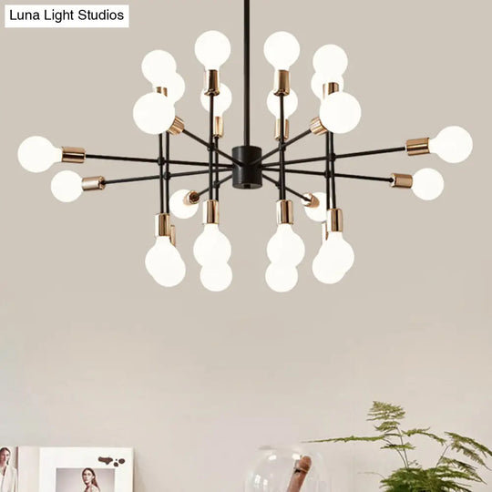 Modern Starburst Milk White Glass Chandelier With 12/15/18 Lights For Bedroom Black Pendant Lighting