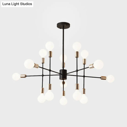 Modern Starburst Milk White Glass Chandelier With 12/15/18 Lights For Bedroom Black Pendant Lighting