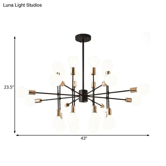 Modern Starburst Milk White Glass Chandelier With 12/15/18 Lights For Bedroom Black Pendant Lighting