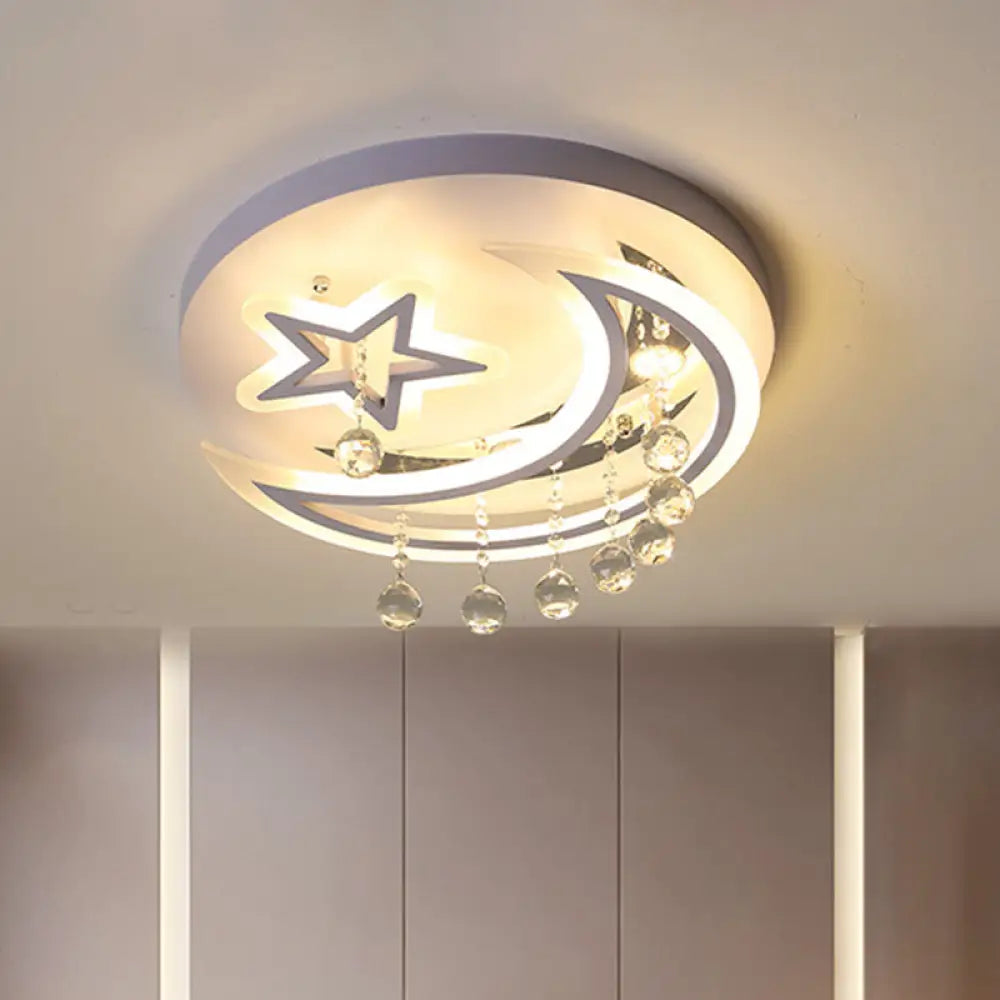 Modern Starry Led Ceiling Light In Warm/White For Bedroom - 16’/19.5’ Diameter White / 16’ Warm