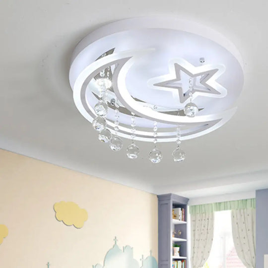 Modern Starry Led Ceiling Light In Warm/White For Bedroom - 16’/19.5’ Diameter White / 16’