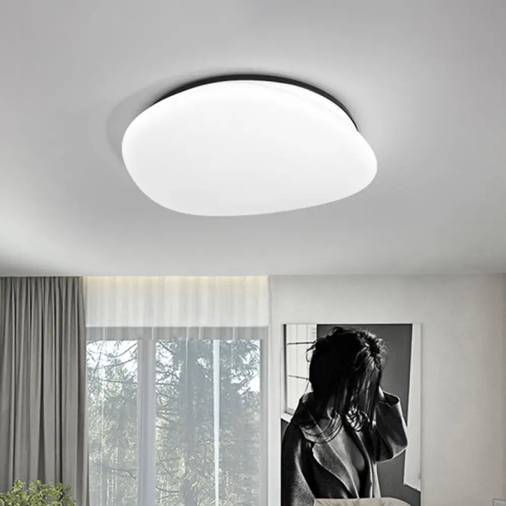 Modern Stone - Shaped Led Ceiling Mount In Black And White For Bedrooms Black - White
