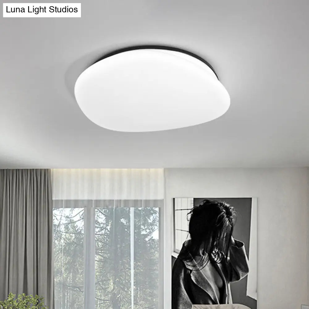 Modern Stone-Shaped Led Ceiling Mount In Black And White For Bedrooms Black-White