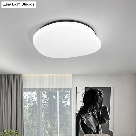 Modern Stone-Shaped Led Ceiling Mount In Black And White For Bedrooms Black-White
