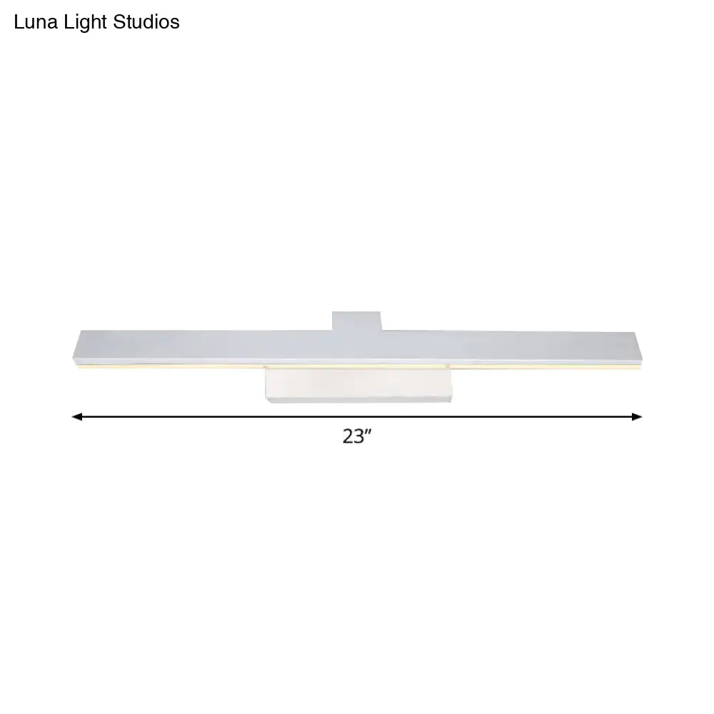 Modern Streamlined Led Vanity Wall Light - White Metal Shade Warm/White 17/23 L