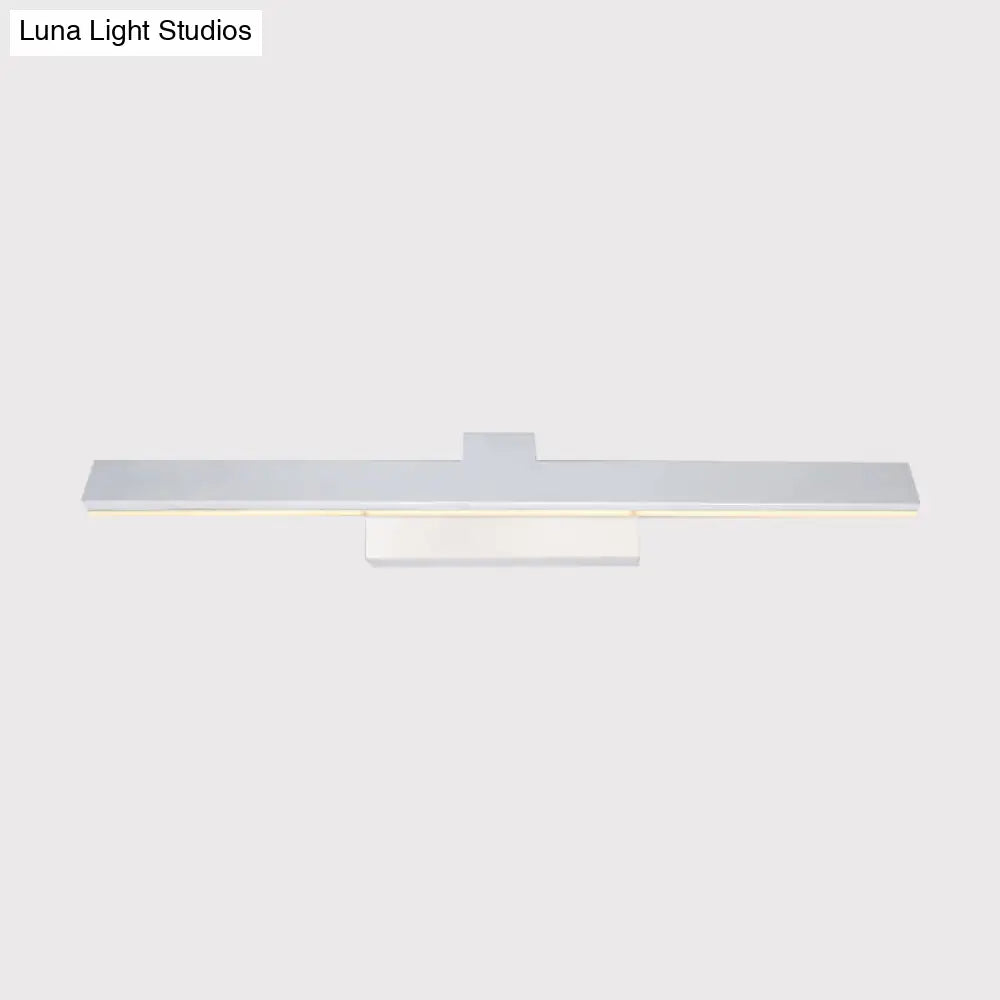 Modern Streamlined Led Vanity Wall Light - White Metal Shade Warm/White 17/23 L