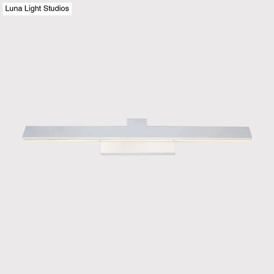 Modern Streamlined Led Vanity Wall Light - White Metal Shade Warm/White 17/23 L