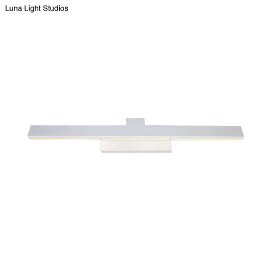 Modern Streamlined Led Vanity Wall Light - White Metal Shade Warm/White 17/23 L