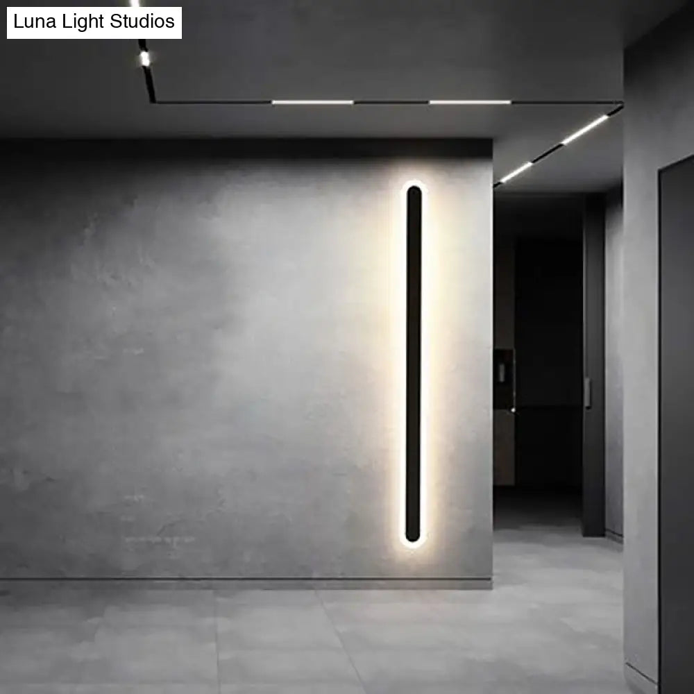 Modern Strip Led Wall Mounted Bedroom Light - Sleek Metal Simplicity Sconce Lighting