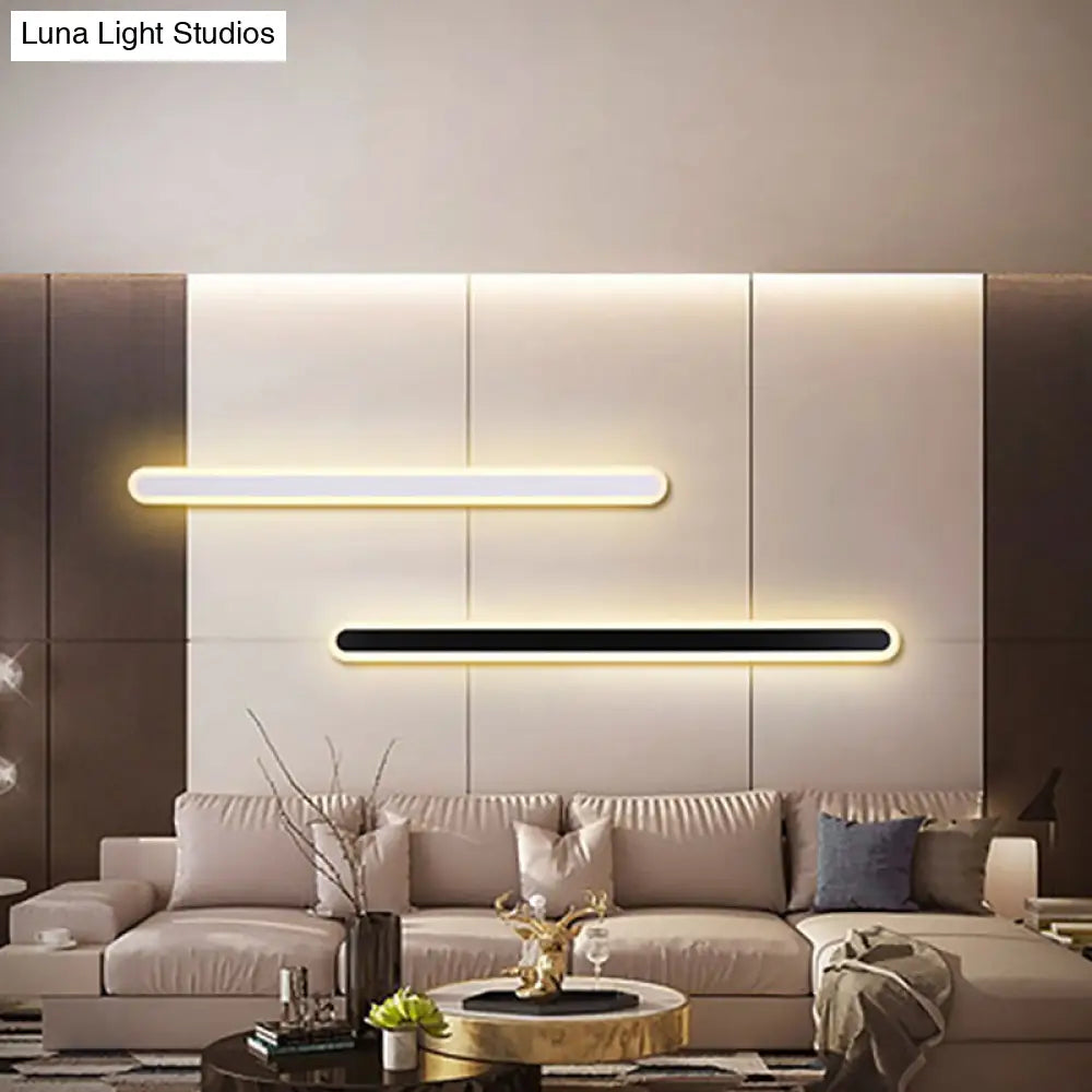 Modern Strip Led Wall Mounted Bedroom Light - Sleek Metal Simplicity Sconce Lighting