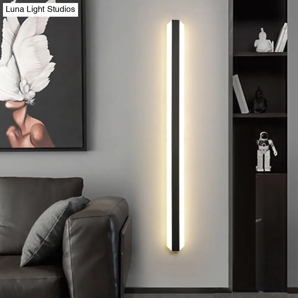 Modern Strip Led Wall Mounted Bedroom Light - Sleek Metal Simplicity Sconce Lighting