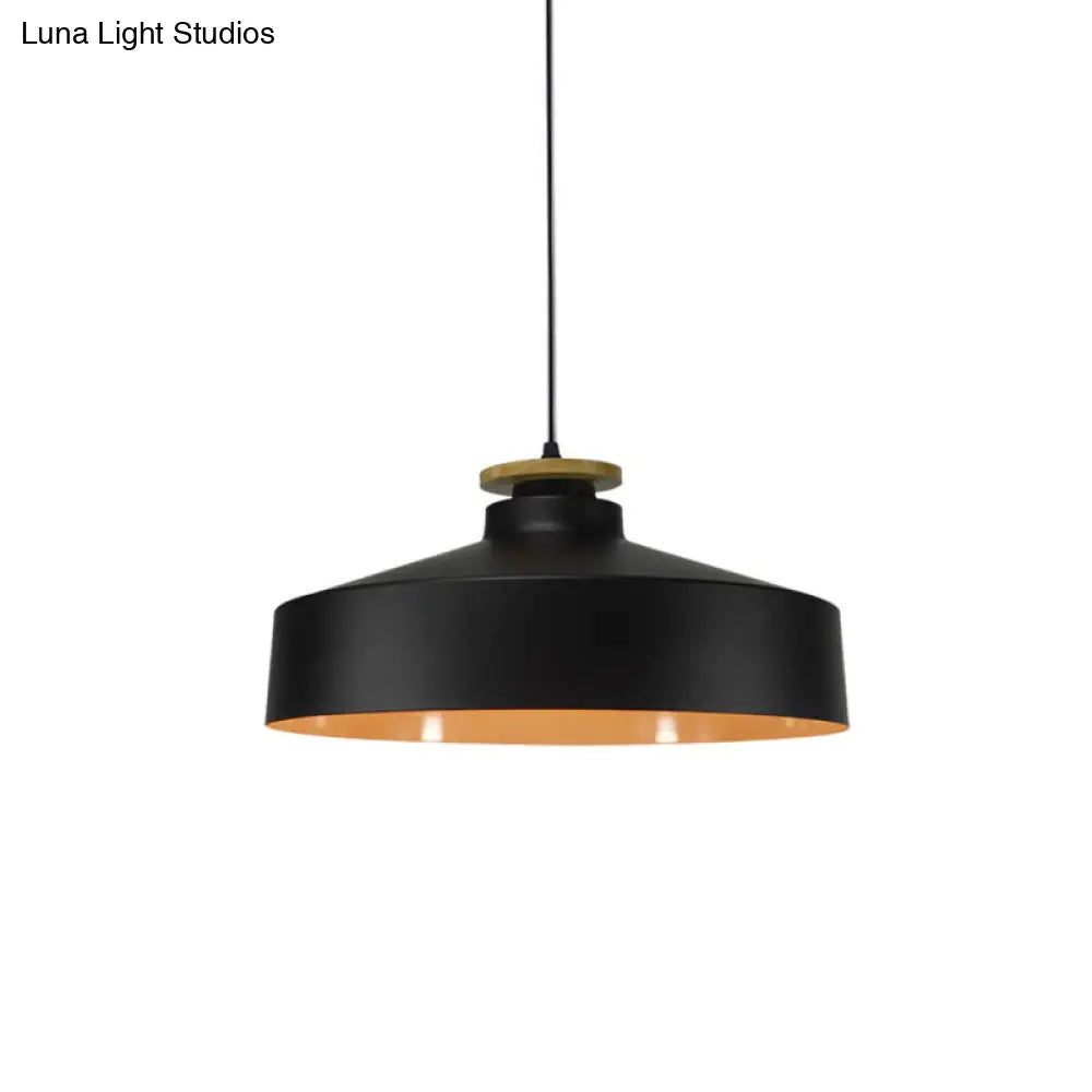 Modern Black/White Metal Pendant Light With Adjustable Cord - Barn/Cylinder/Tapered Design Black / A