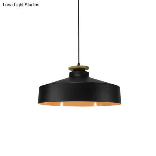 Modern Black/White Metal Pendant Light With Adjustable Cord - Barn/Cylinder/Tapered Design Black / A