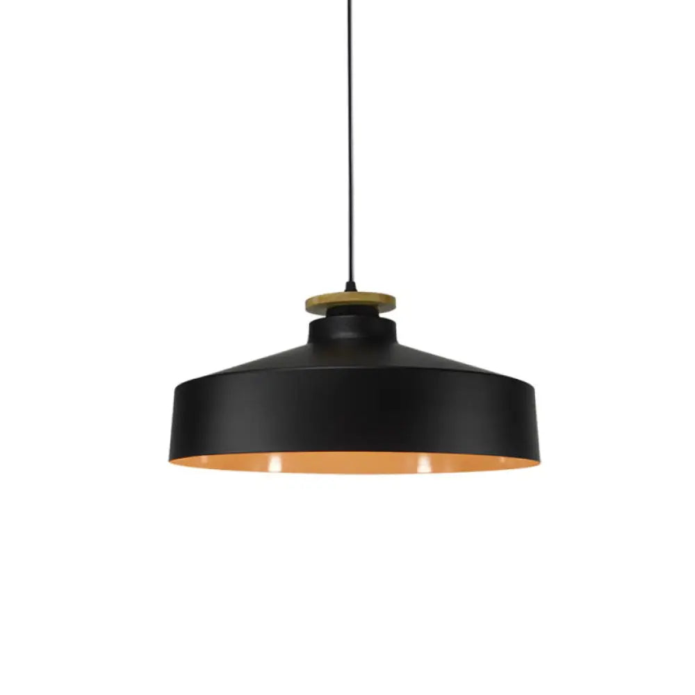 Modern Style Barn/Cylinder/Tapered Pendant Light In Black/White Finish - Adjustable Cord Hanging