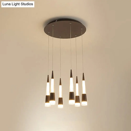 Height Adjustable Modern Style Multi Hanging Light With 6 Bulbs - Aluminum Led Pendant Lighting For