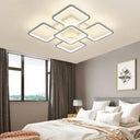 Modern Style Led Acrylic Square Semi Flush Mount Ceiling Light In White 5 / Natural