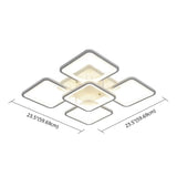 Modern Style Led Acrylic Square Semi Flush Mount Ceiling Light In White