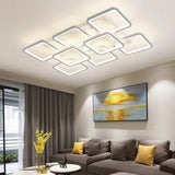 Modern Style Led Acrylic Square Semi Flush Mount Ceiling Light In White 8 / Warm