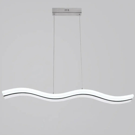 Modern Style Led Island Pendant Light With Acrylic Shade White /