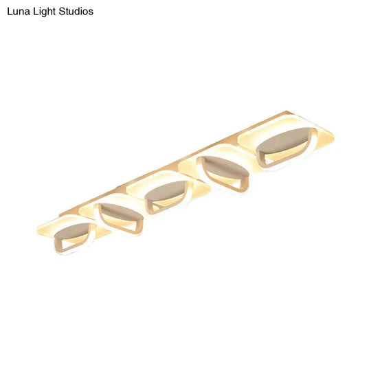 Modern Style Led Linear Ceiling Light Flushmount Design In Warm/White 31.5/39 W - White Acrylic