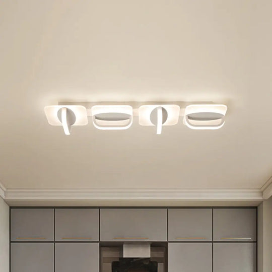 Modern Style Led Linear Ceiling Light Flushmount Design In Warm/White 31.5’/39’ W - White