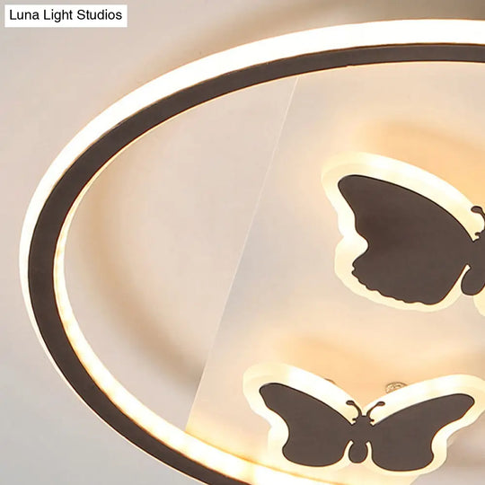 Modern Stylish Black Led Ceiling Light With Double-Butterfly Design - Perfect For Bedroom