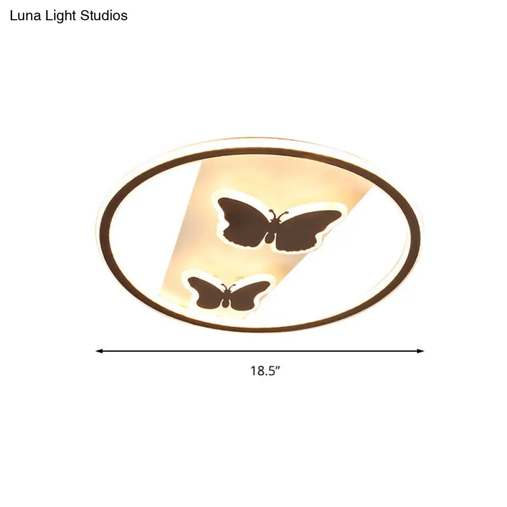 Modern Stylish Black Led Ceiling Light With Double-Butterfly Design - Perfect For Bedroom