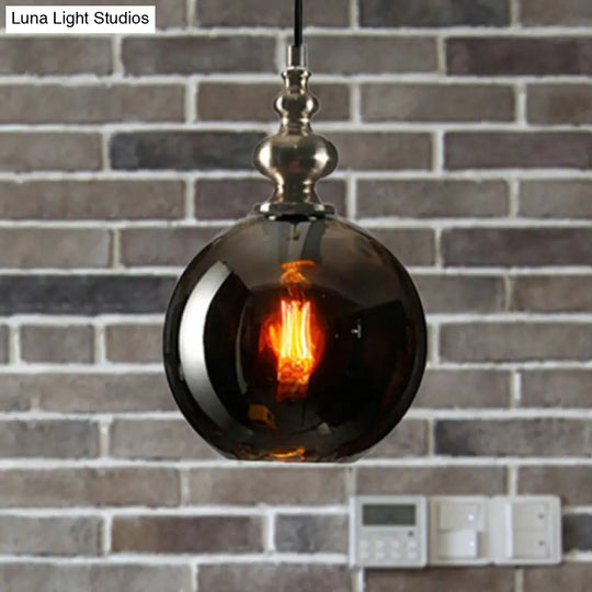 Modern Dimpled Glass Pendant Lamp - 1 Light Shade Hanging Clear/Smoke & 8/10 Size Options Smoke Gray