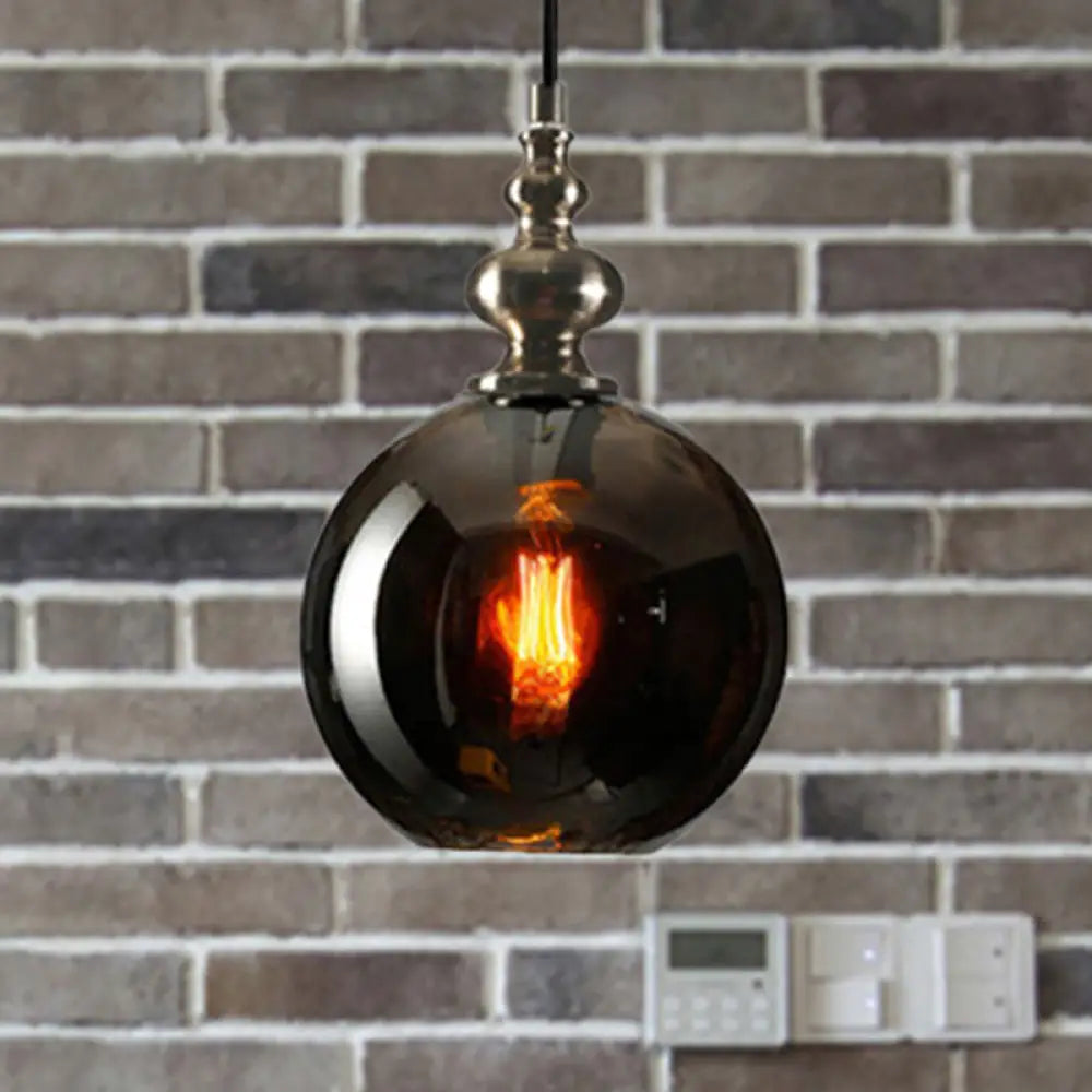 Modern Stylish Clear/Smoke Gray Dimpled Glass Pendant Lamp - 8’’/10’’ W Global Shade