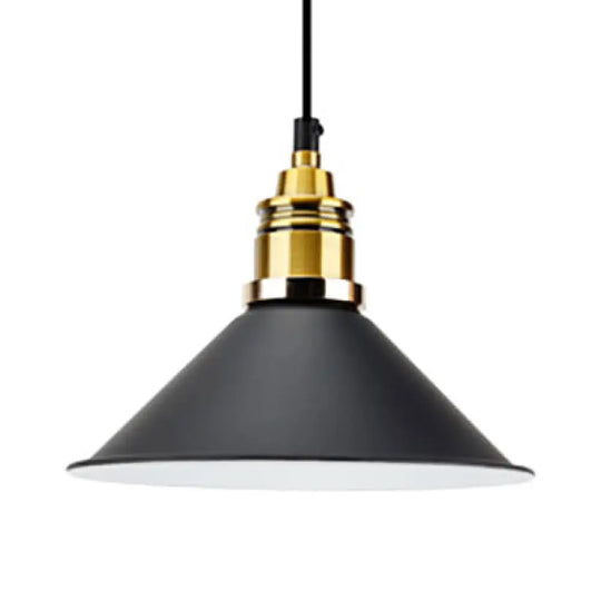 Modern Stylish Conic Pendant Light With Metal Shade - Black/Grey/White Ideal For Dining Room Black