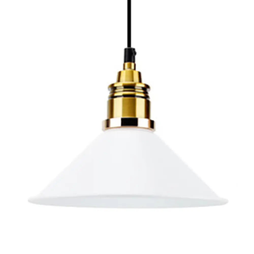 Modern Stylish Conic Pendant Light With Metal Shade - Black/Grey/White Ideal For Dining Room White