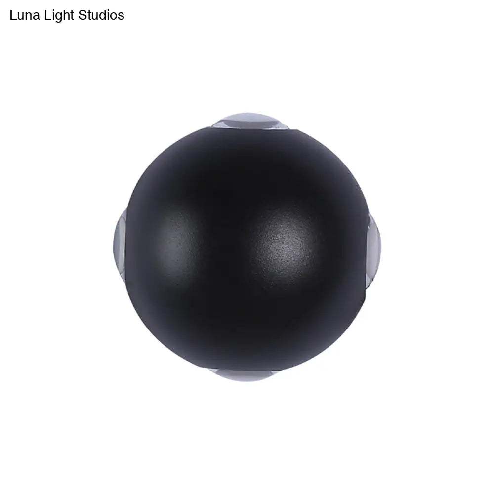 Modern Stylish Sconce Lamp: Rounded Shade Porch Wall Fixture Black Aluminum Led Warm/White Lighting