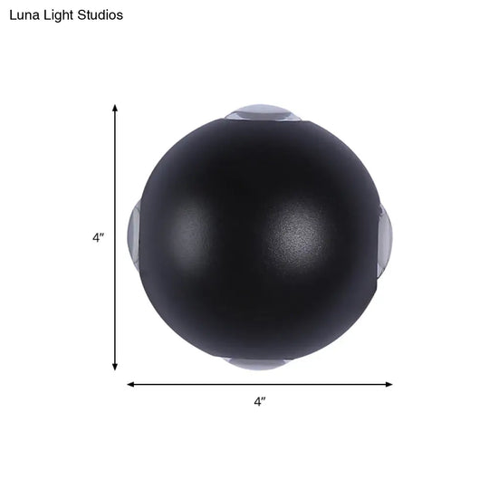 Modern Stylish Sconce Lamp: Rounded Shade Porch Wall Fixture Black Aluminum Led Warm/White Lighting