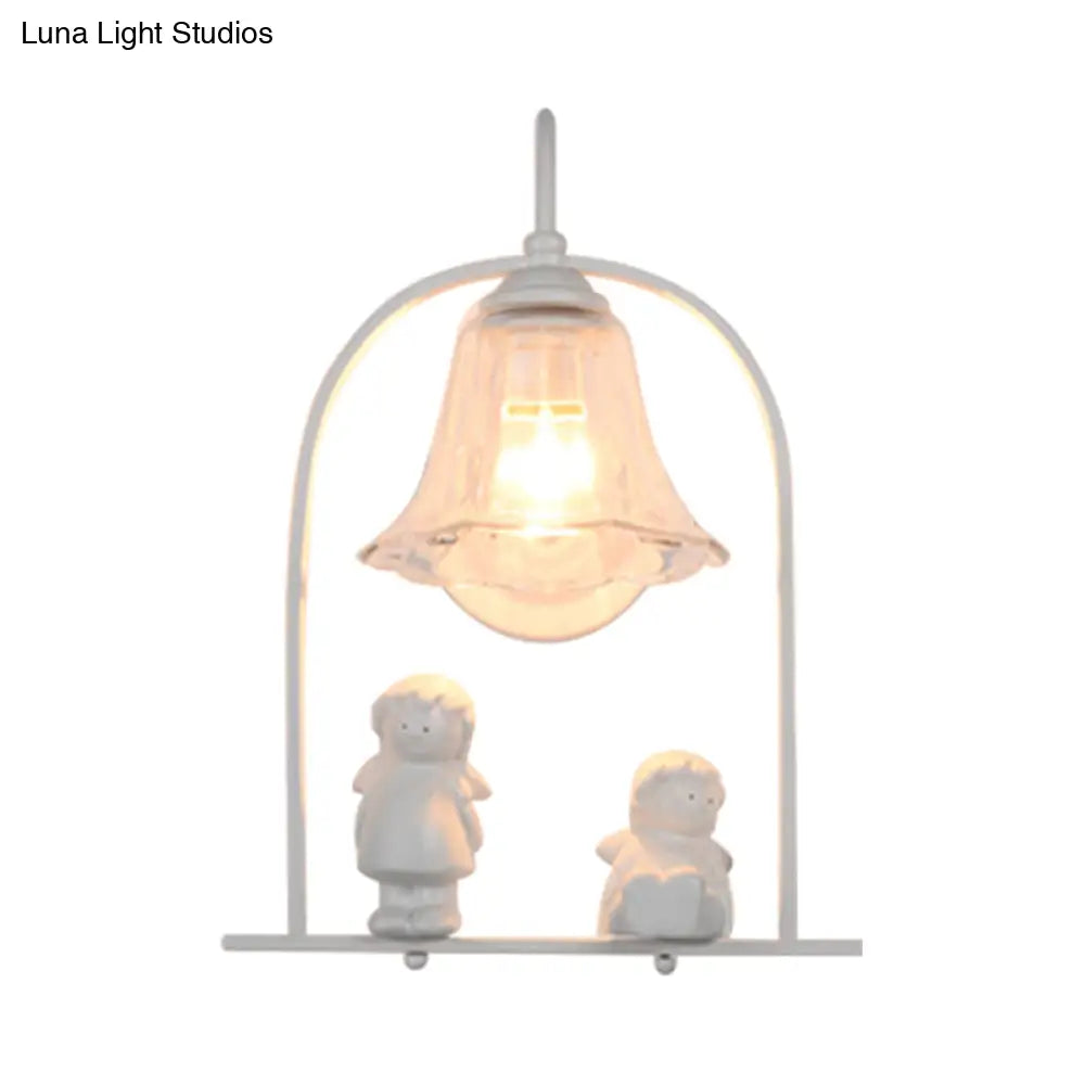 Modern Stylish White Metal Wall Lamp With 1 Light For Little Kids Kitchen Décor